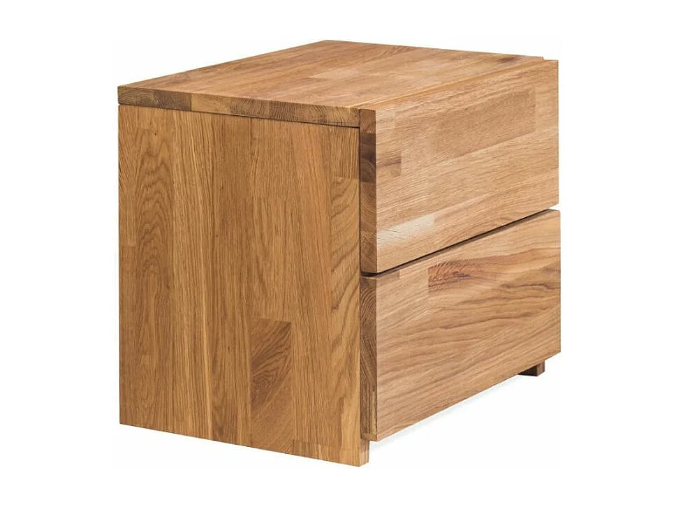 Danark massief eikenhouten bijzettafel met 2 laden 40 cm