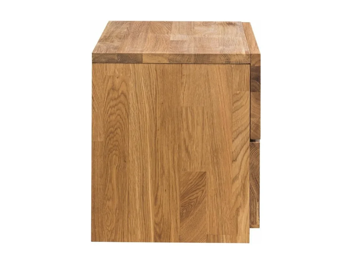 Danark massief eikenhouten bijzettafel met 2 laden 40 cm