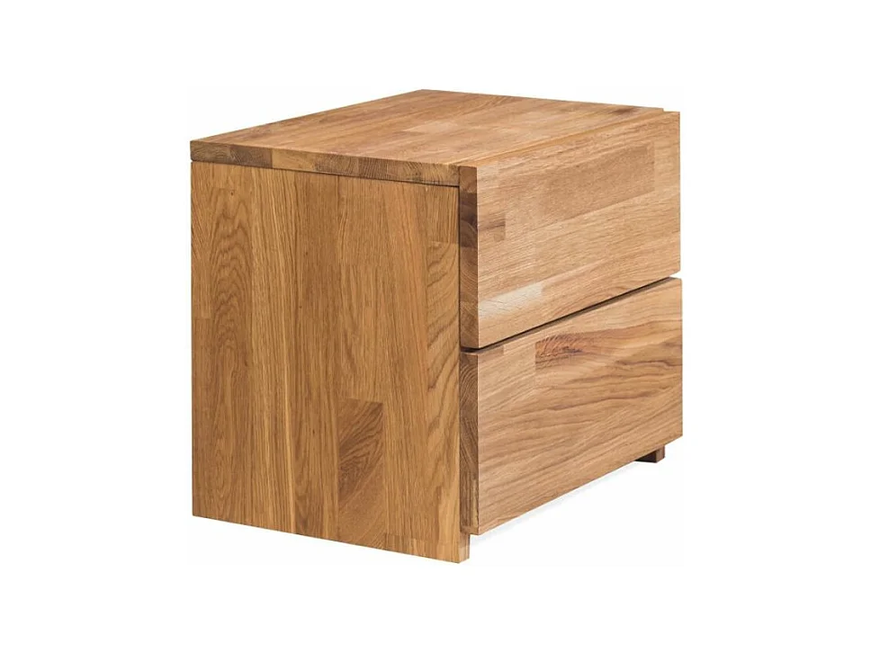 Table d'appoint en bois de chêne massif 2 tiroirs Danark 40cm