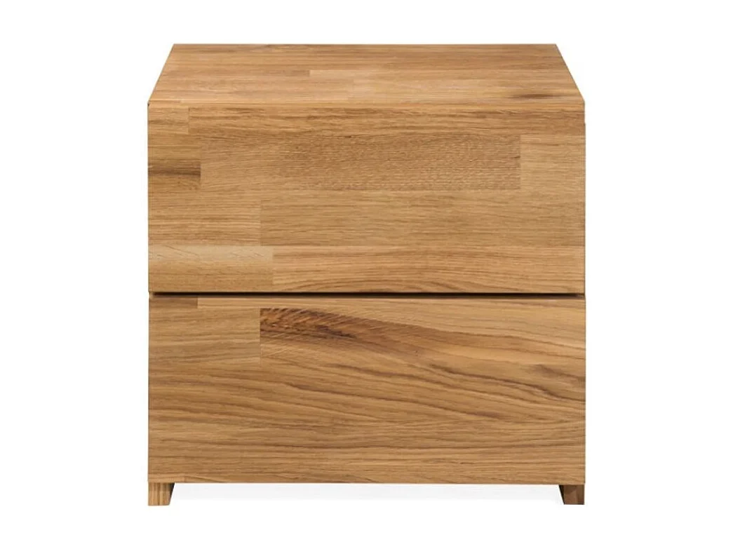 Danark massief eikenhouten bijzettafel met 2 laden 40 cm