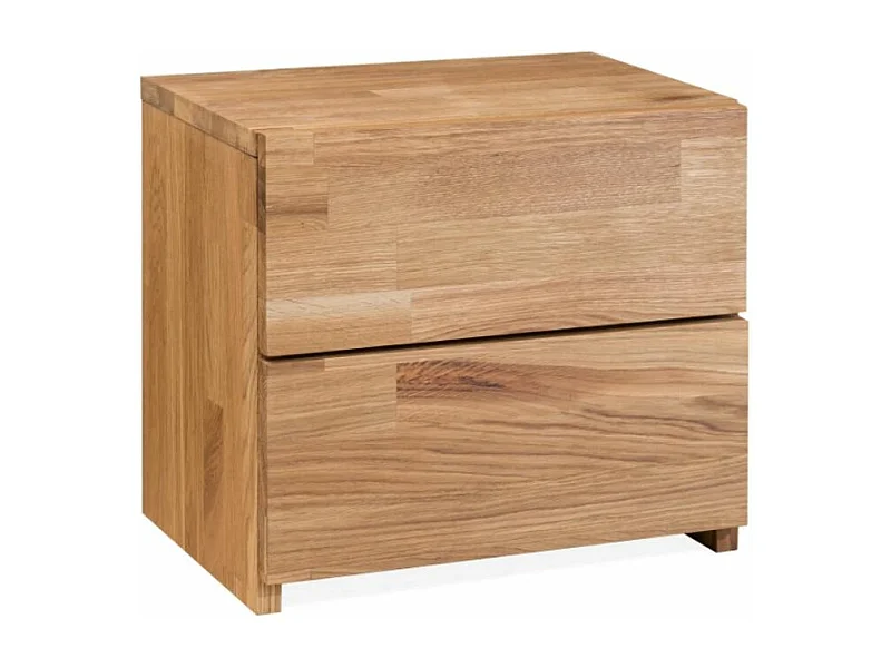 Danark massief eikenhouten bijzettafel met 2 laden 40 cm