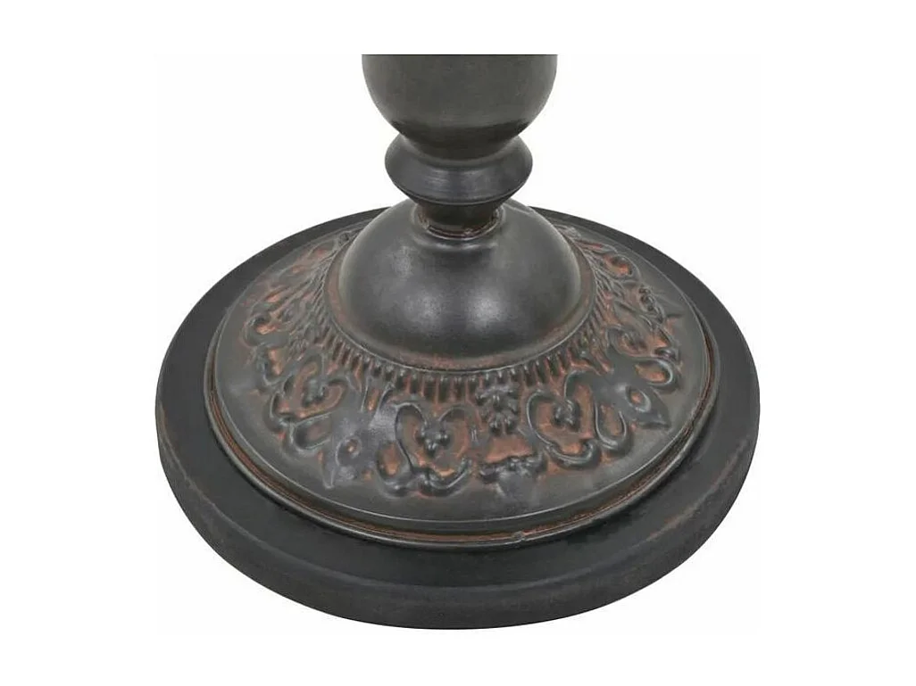 Table d'appoint ronde pin massif foncé et pied métal noir Keral