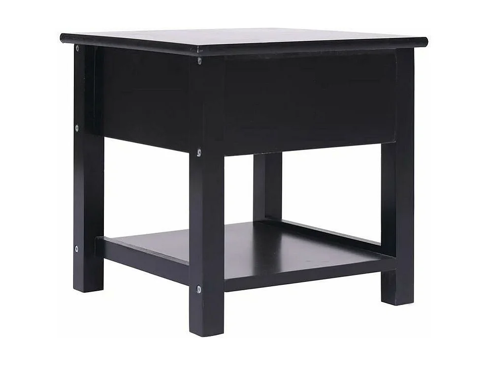 Table d'appoint 2 tiroirs paulownia massif noir Ollier