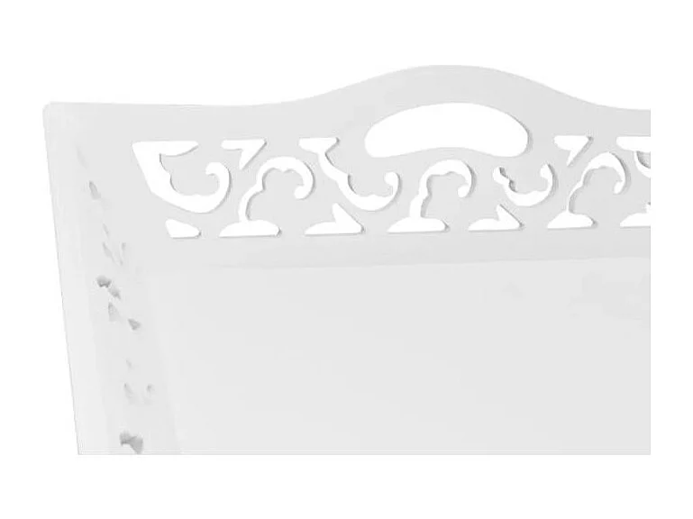 Table d'appoint rectangulaire plastique et pieds pin massif blanc Manu