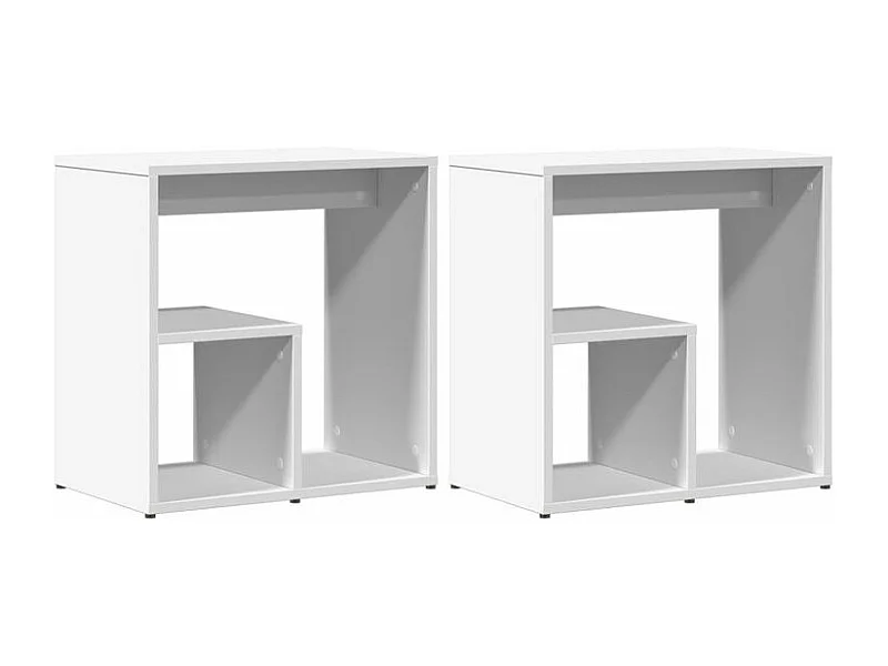 Tables d'appoint 2 pcs blanc 50x30x50 bois d’ingénierie