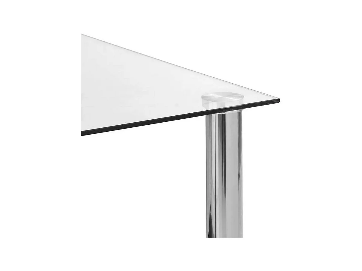 Table d'appoint verre trempé transparent et pieds métal gris Cilae