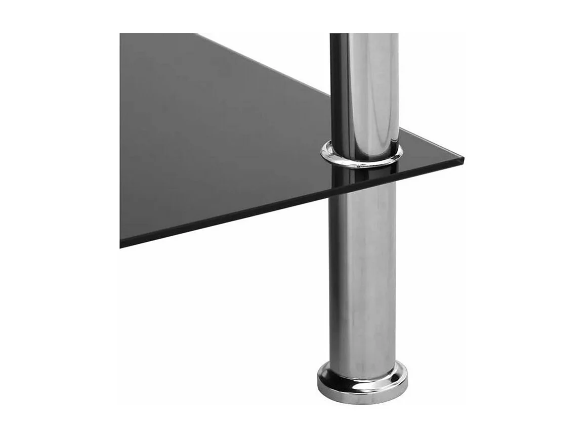 Table d'appoint verre trempé transparent et pieds métal gris Cilae