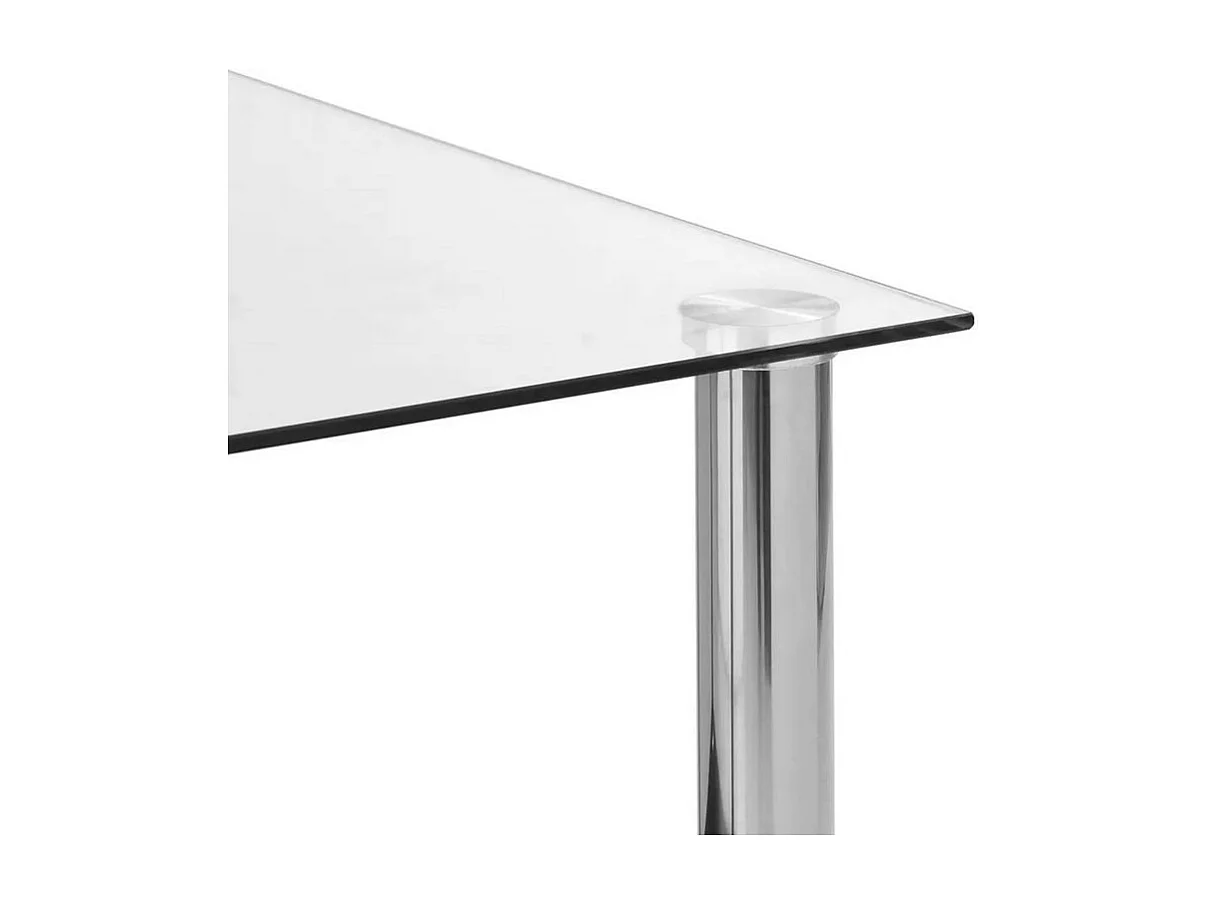 Table d'appoint verre trempé transparent et pieds métal gris Cilae