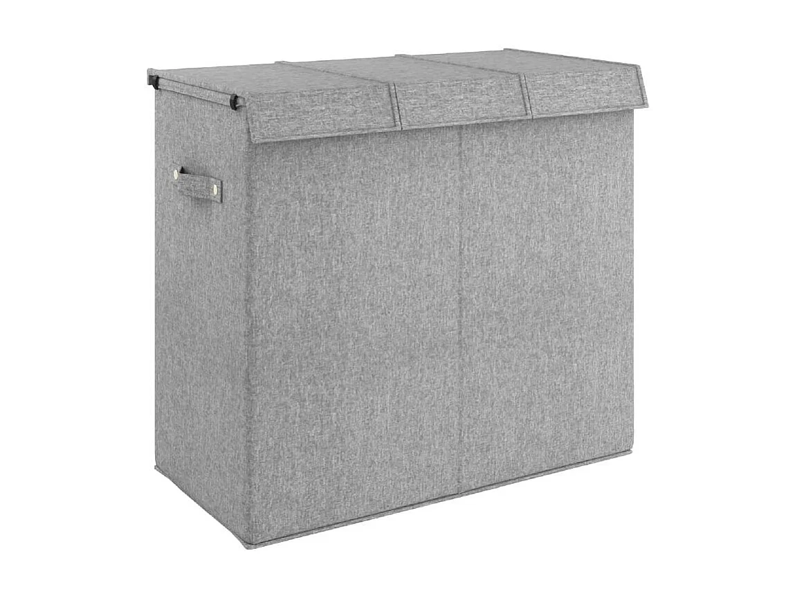 Wasmand inklapbaar 64,5x34,5x59 cm kunstlinnen grijs