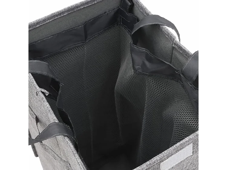 Panier à linge pliable Gris 26x34,5x59,5 Tissu en faux lin