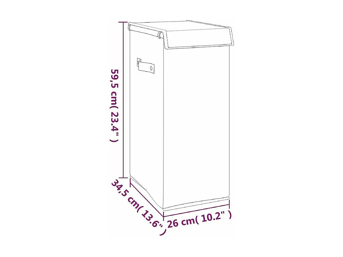 Panier à linge pliable Gris 26x34,5x59,5 Tissu en faux lin