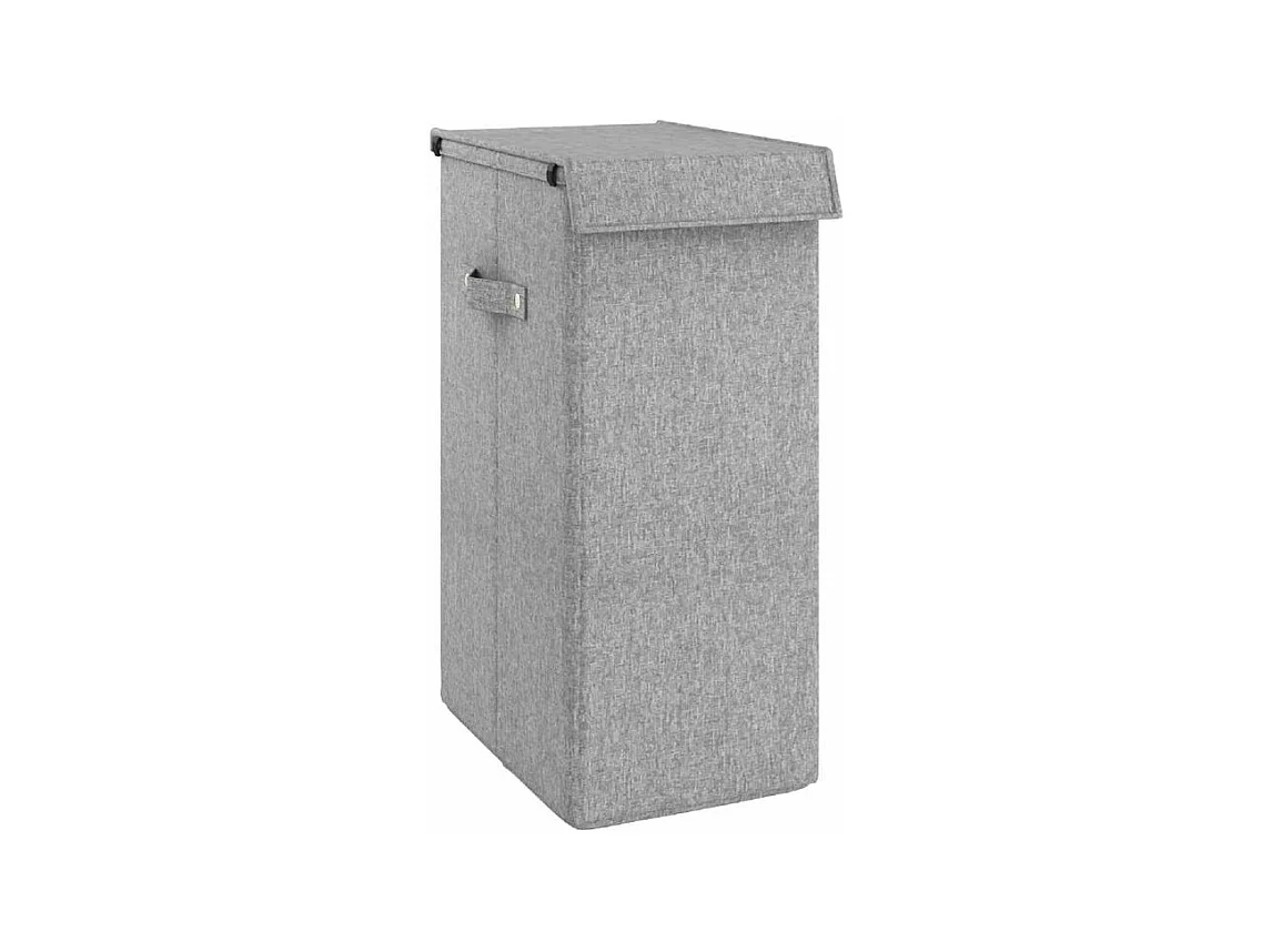Panier à linge pliable Gris 26x34,5x59,5 Tissu en faux lin