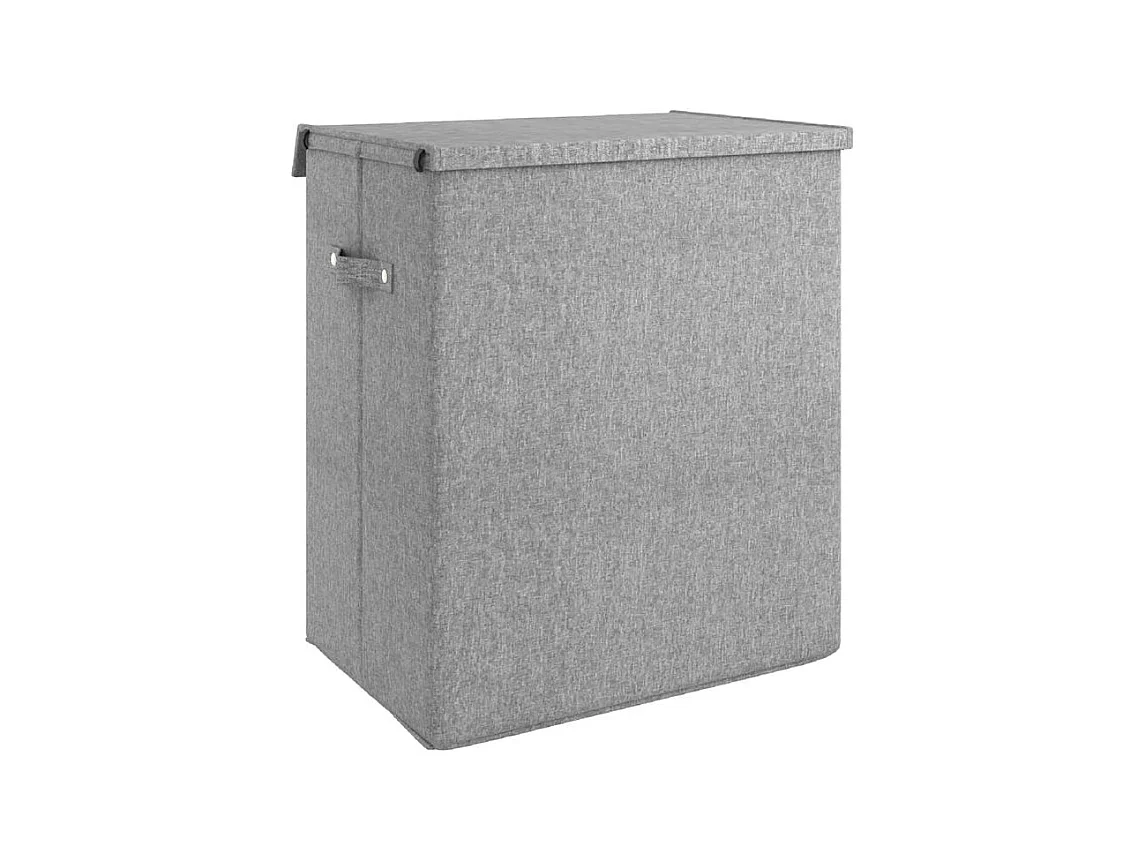 Panier à linge pliable Gris 51x34,5x59 Tissu en faux lin