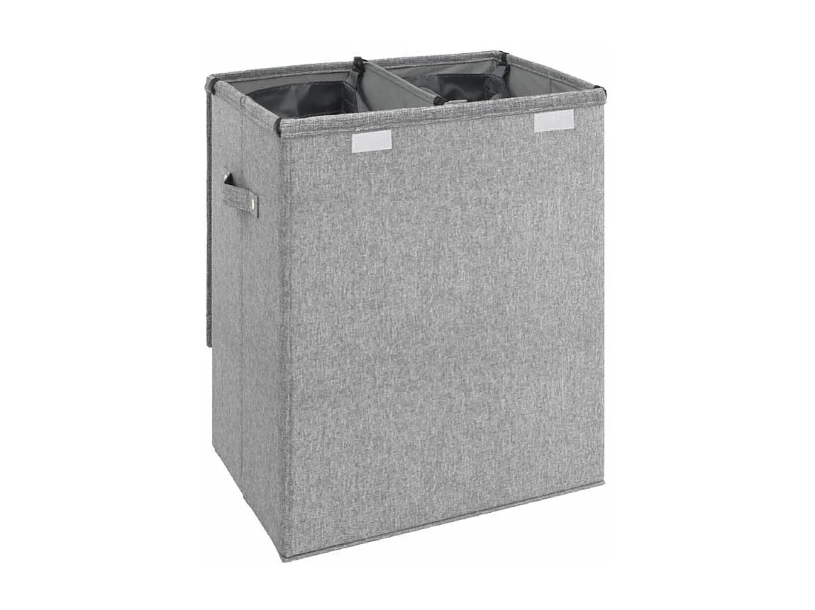 Panier à linge pliable Gris 51x34,5x59 Tissu en faux lin