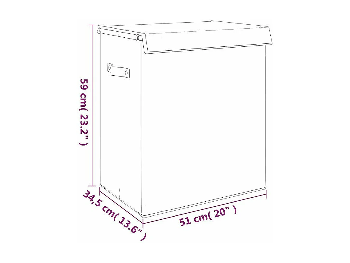 Panier à linge pliable Gris 51x34,5x59 Tissu en faux lin