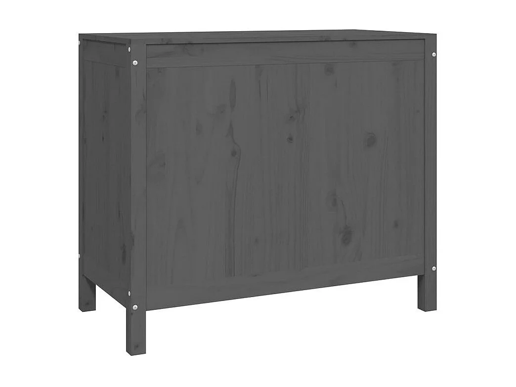 Boîte à linge Gris 88,5x44x76 Bois massif de pin
