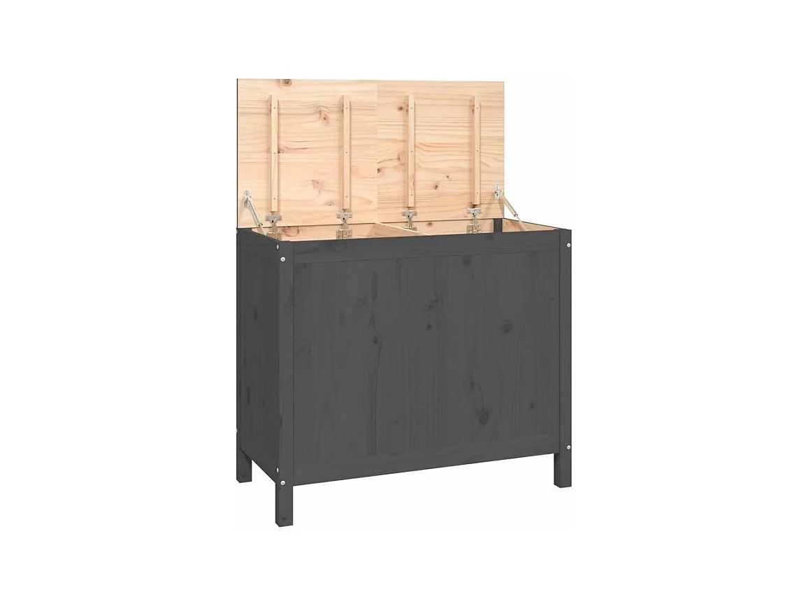 Boîte à linge Gris 88,5x44x76 Bois massif de pin