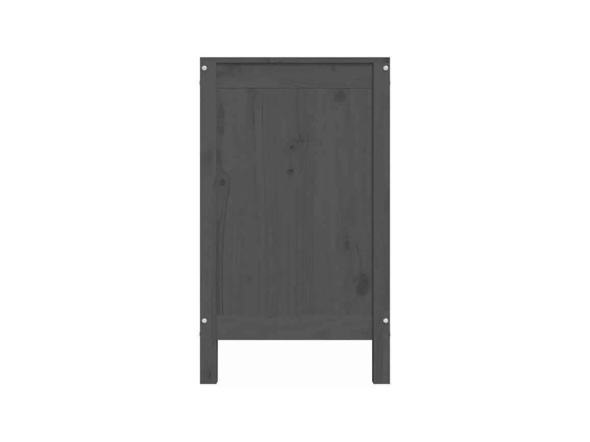 Boîte à linge Gris 88,5x44x76 Bois massif de pin