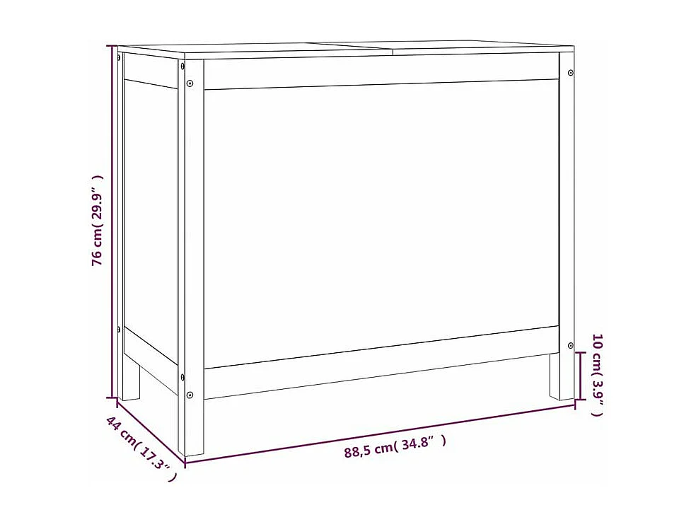 Boîte à linge Gris 88,5x44x76 Bois massif de pin