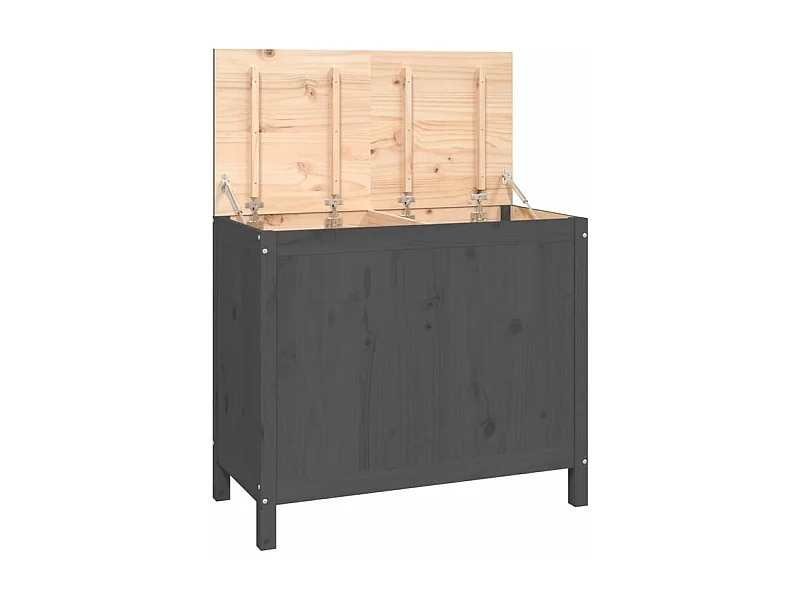 Boîte à linge Gris 88,5x44x76 Bois massif de pin