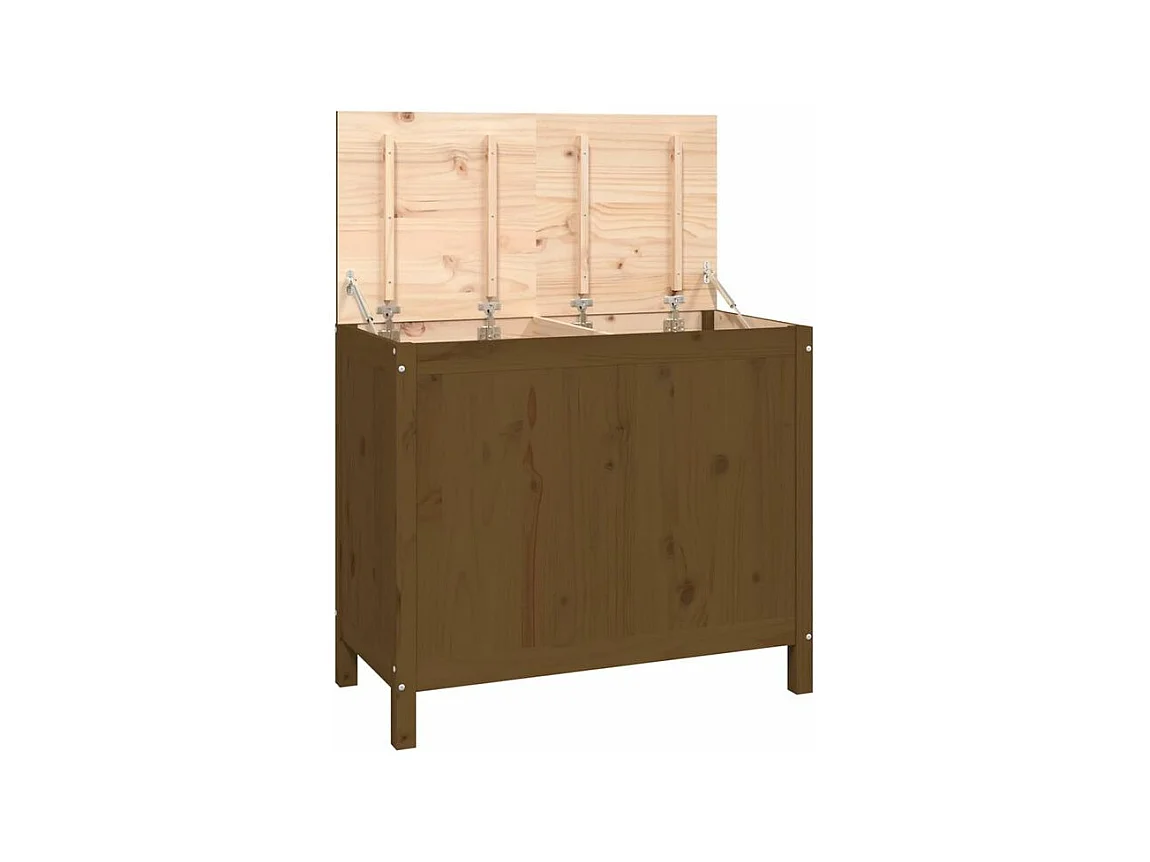 Boîte à linge Marron miel 88,5x44x76 Bois massif de pin