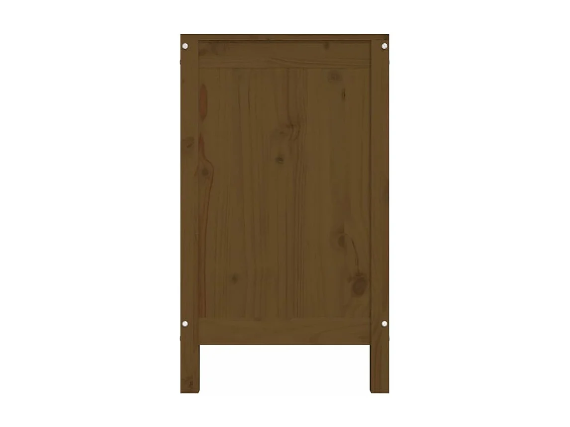 Boîte à linge Marron miel 88,5x44x76 Bois massif de pin