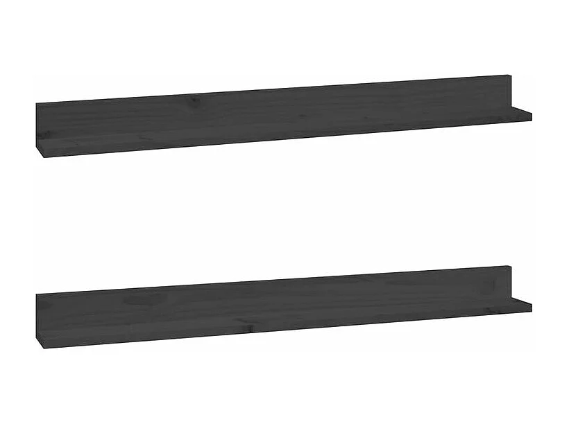 Étagères murales 2 pcs Gris 110x11x9 Bois de pin massif