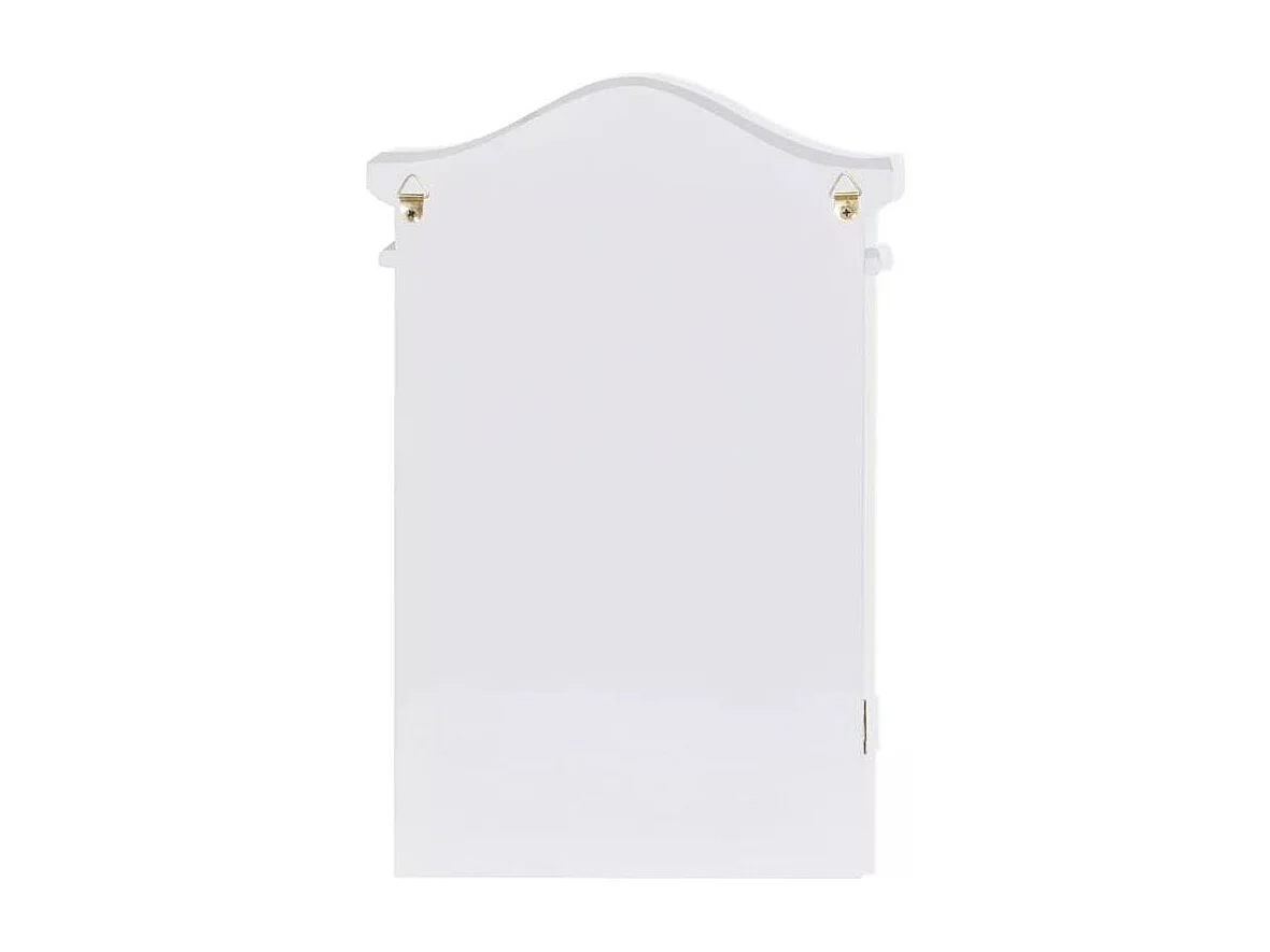 Étagère porte-clés 1 porte avec cadre photo pin massif blanc Frenchy