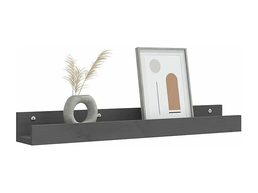 Étagères murales 2 pcs Gris 80x12x9 Bois de pin massif