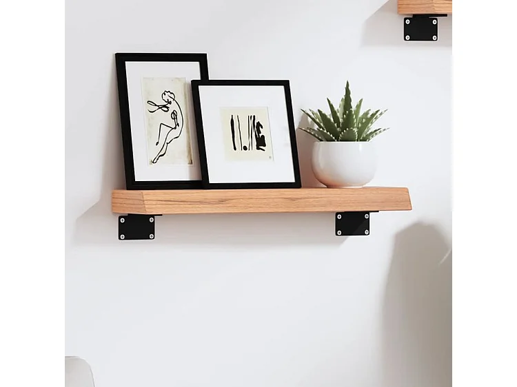 Étagère murale marron clair 40x10x4 bois chêne massif traité