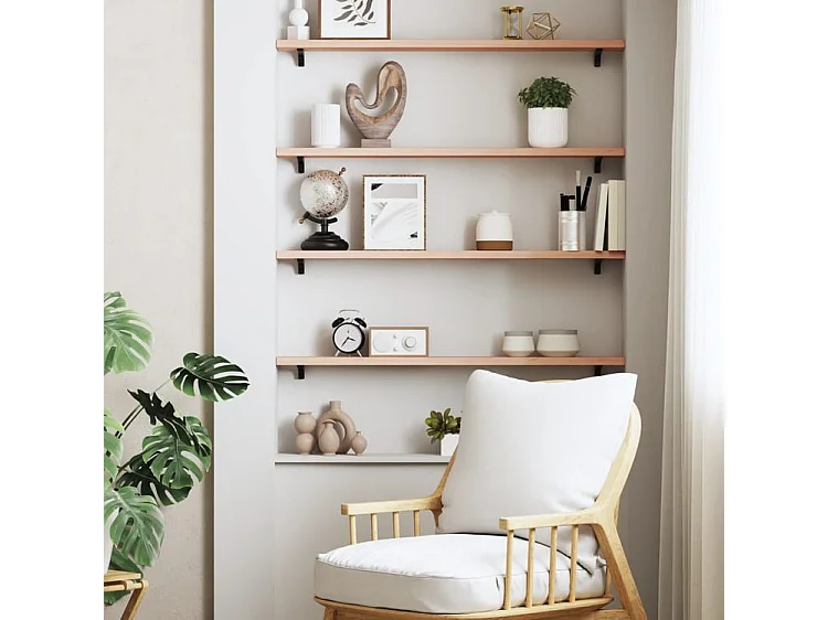 Étagère murale 80x10x2 bois de chêne massif non traité