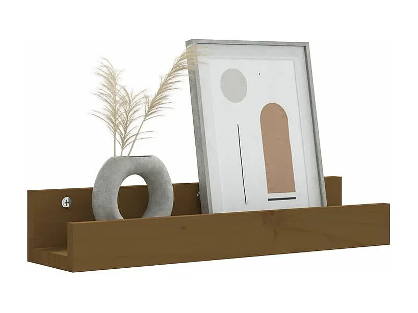 Étagères murales 2 pcs Marron miel 50x12x9 Bois de pin massif