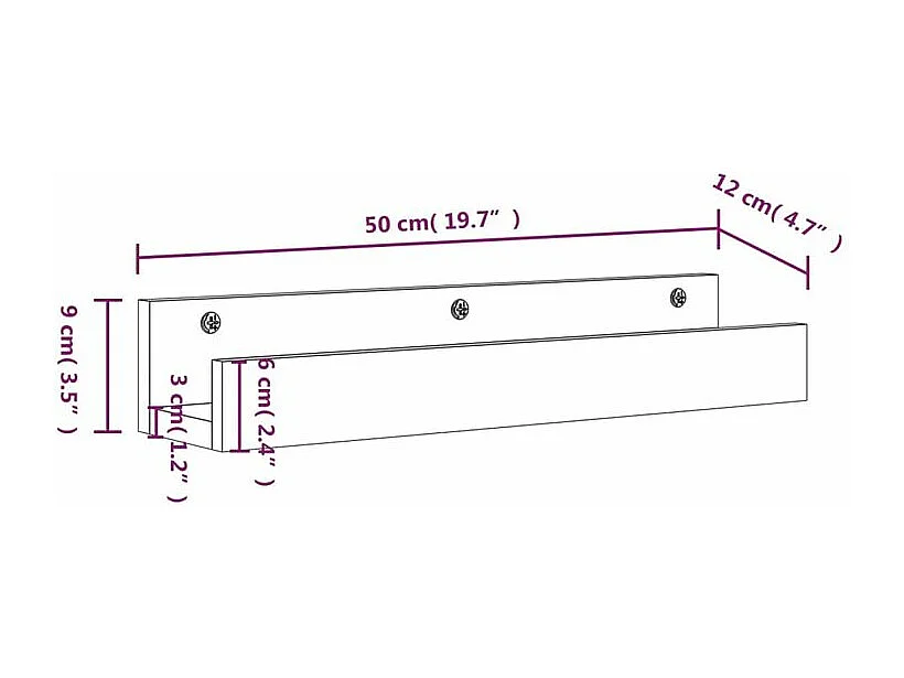 Étagères murales 2 pcs Marron miel 50x12x9 Bois de pin massif
