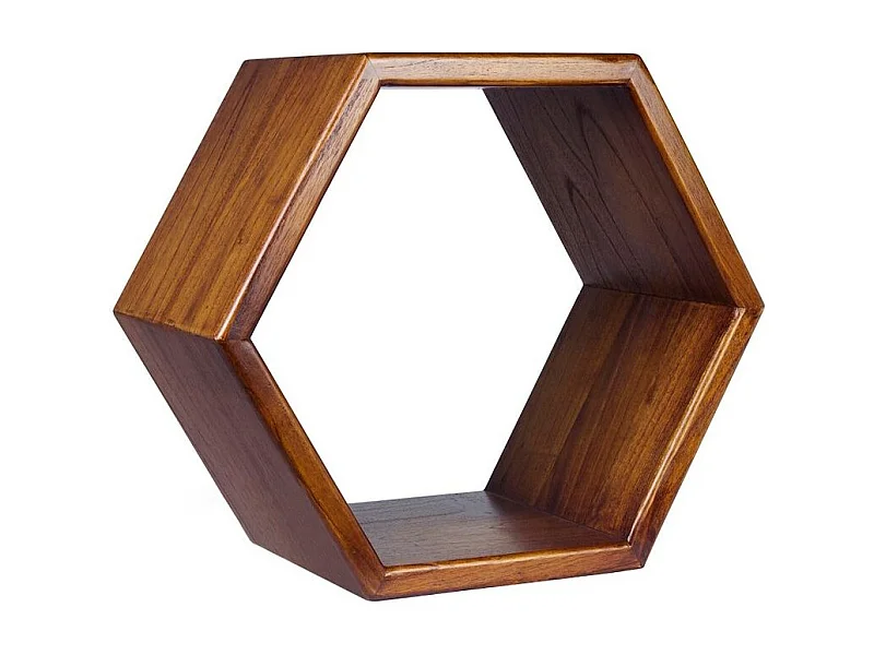 Mindi Kretos estante de pared hexagonal de madera maciza 40 cm