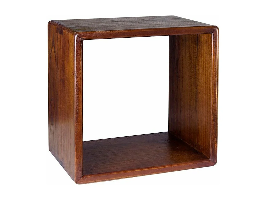 Etagère murale carrée bois massif de mindi Kretos 40cm
