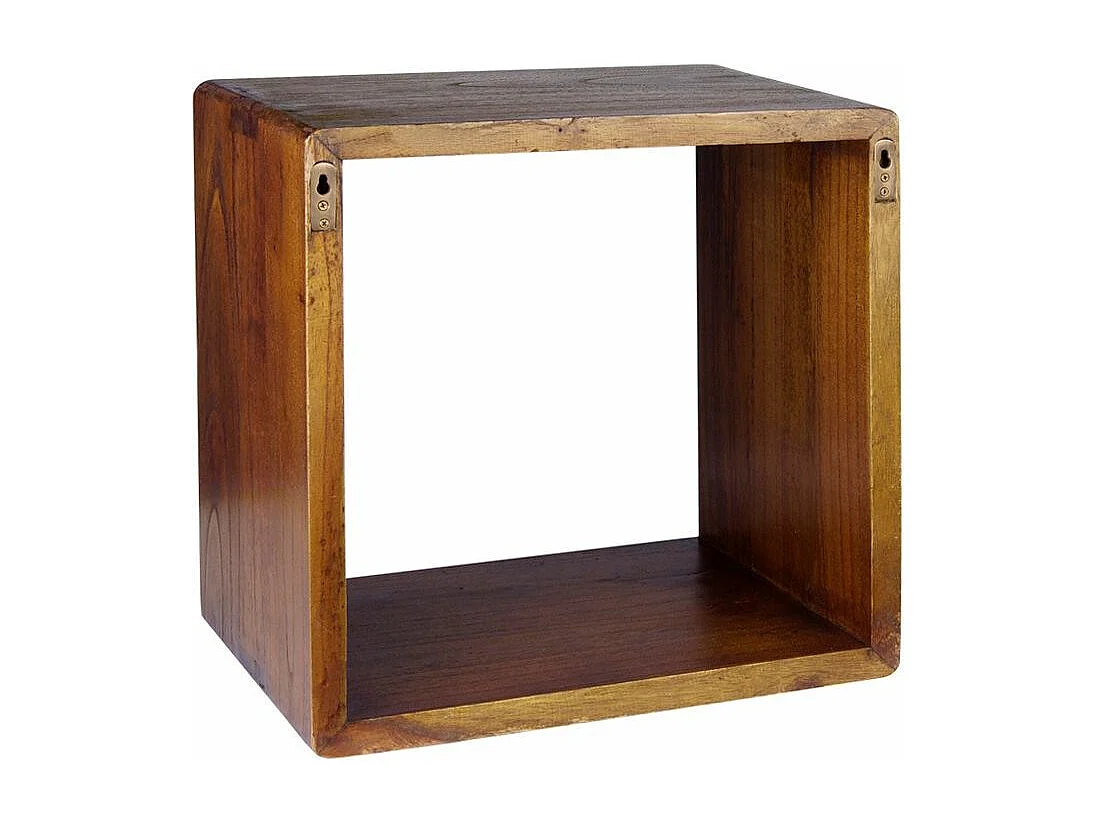 Etagère murale carrée bois massif de mindi Kretos 40cm