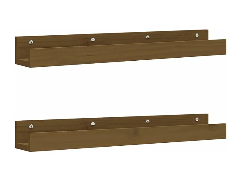 Étagères murales 2 pcs Marron miel 80x12x9 Bois de pin massif