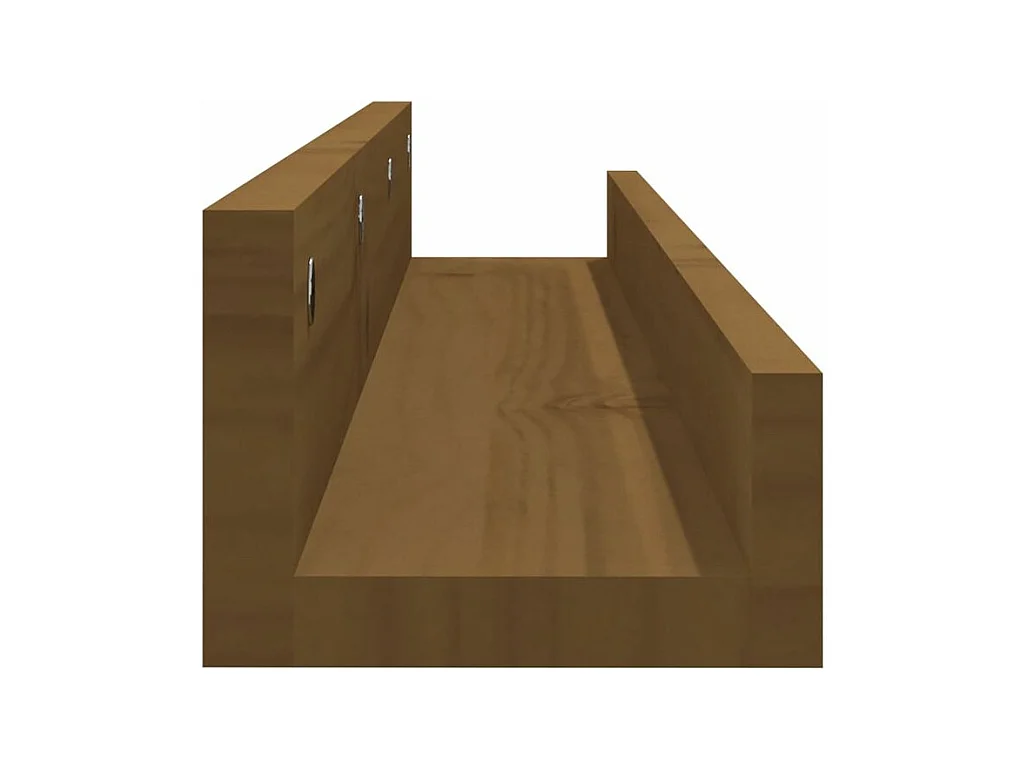 Étagères murales 2 pcs Marron miel 80x12x9 Bois de pin massif