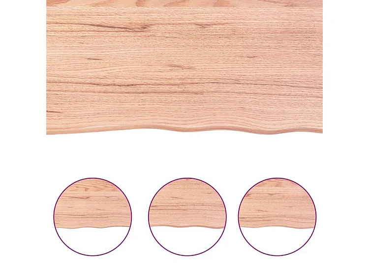 Étagère murale marron clair 60x20x2 bois chêne massif traité