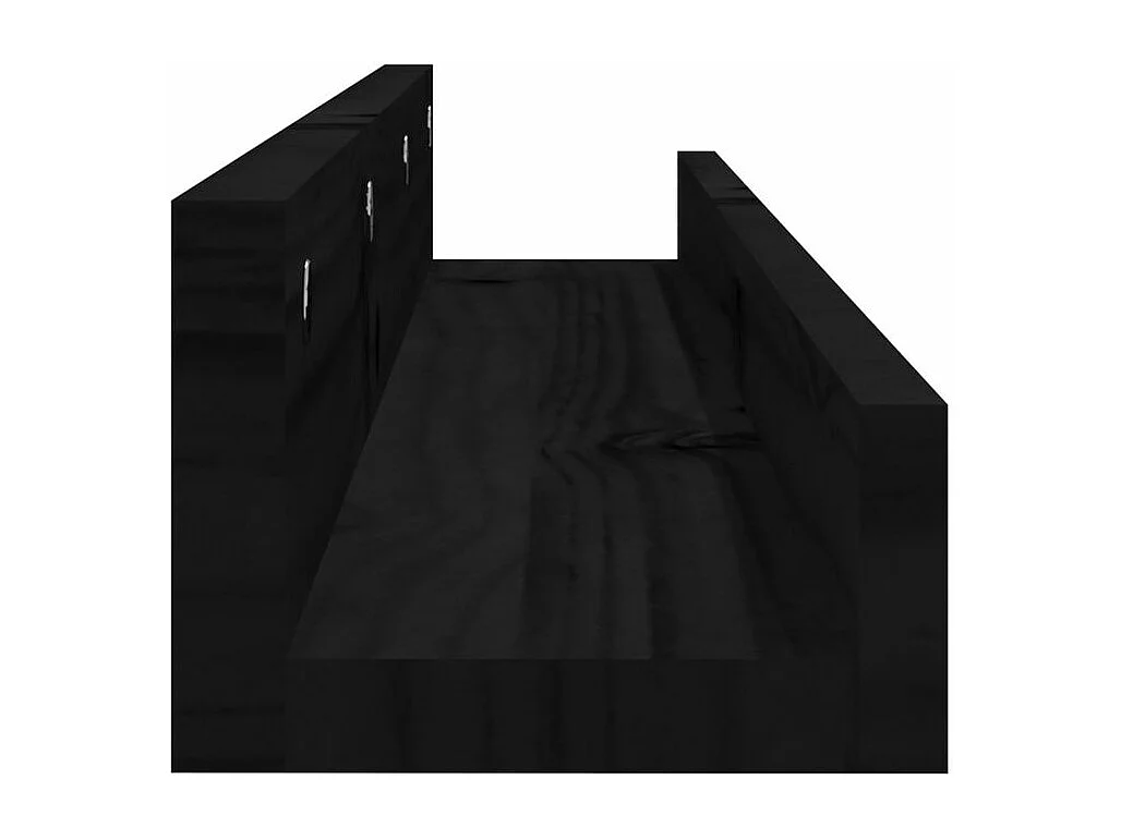 Étagères murales 2 pcs Noir 80x12x9 Bois de pin massif