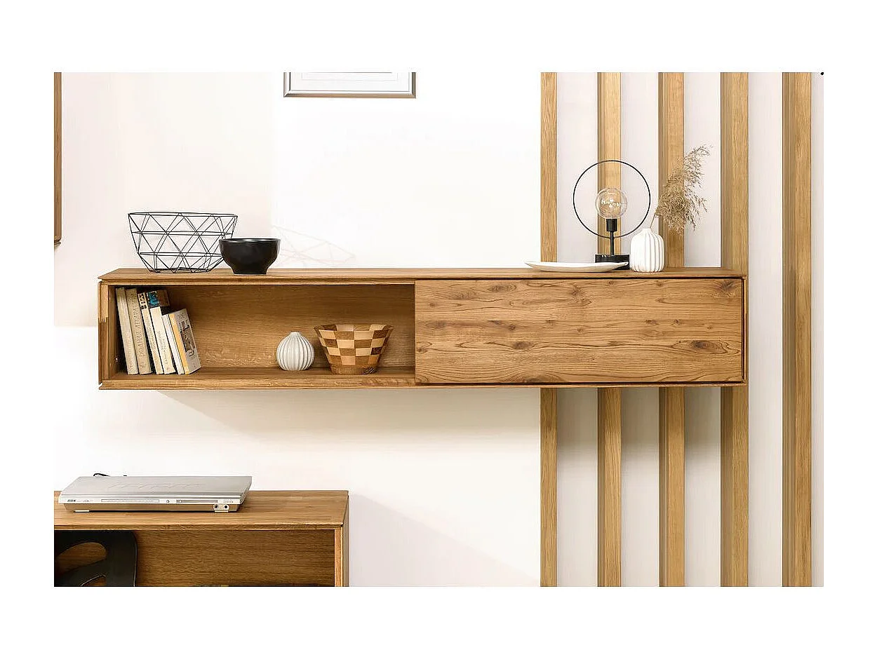 Meuble suspendue en bois de chêne massif Inka 150cm