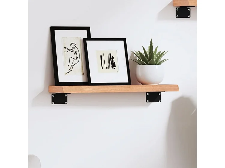 Étagère murale marron clair 40x10x2 bois chêne massif traité