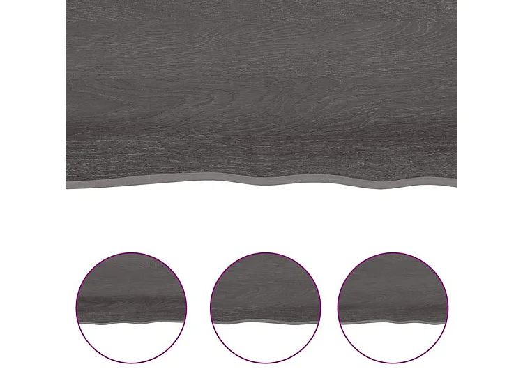 Étagère murale marron foncé 60x20x2 bois chêne massif traité