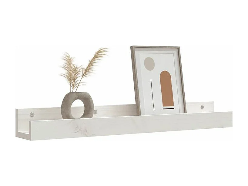 Étagères murales 2 pcs Blanc 80x12x9 Bois de pin massif
