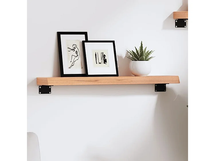 Étagère murale marron clair 60x10x4 bois chêne massif traité