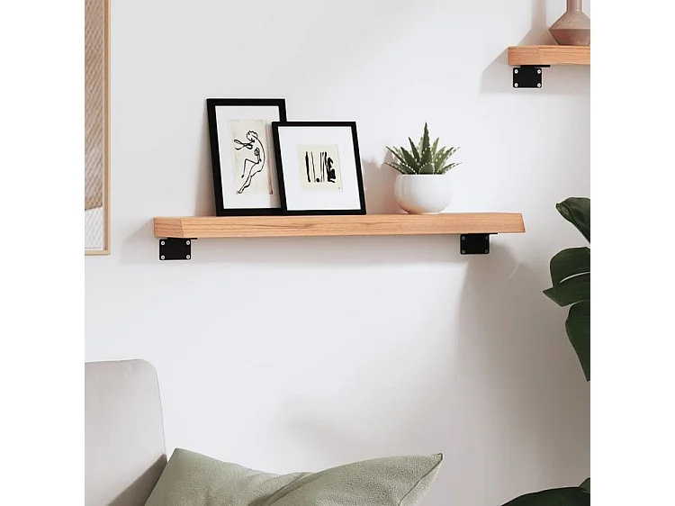 Étagère murale marron clair 60x10x4 bois chêne massif traité