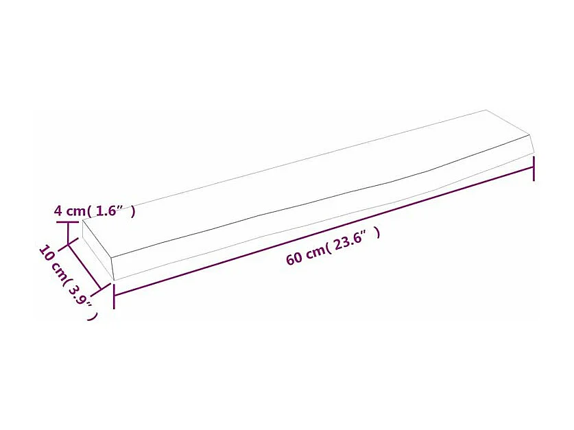 Étagère murale marron clair 60x10x4 bois chêne massif traité