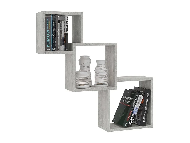 Étagères murales cubiques Gris cement 84,5x15x27