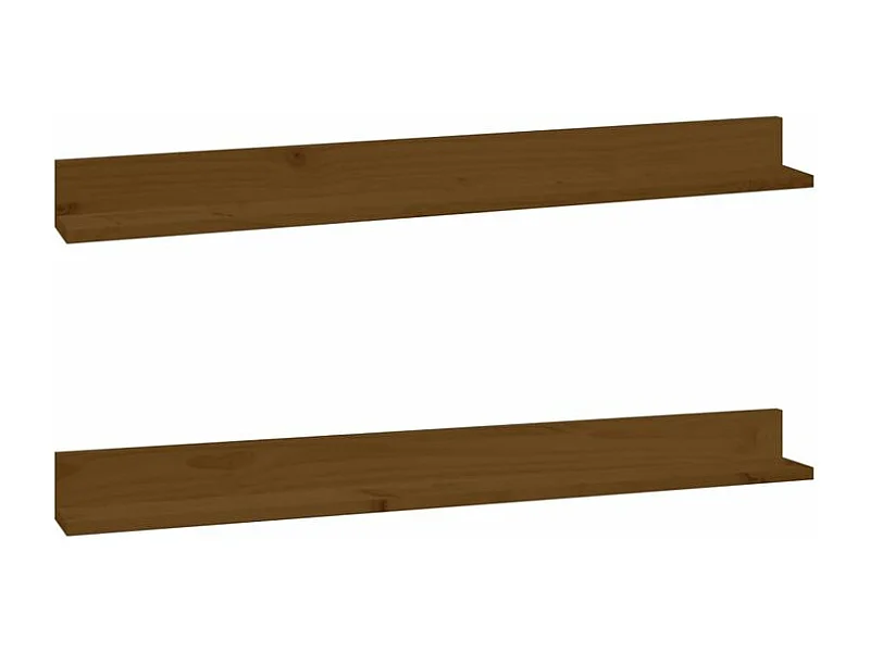 Étagères murales 2pcs Marron miel 110x11x9 Bois de pin massif
