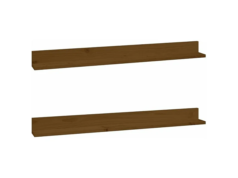 Étagères murales 2pcs Marron miel 110x11x9 Bois de pin massif